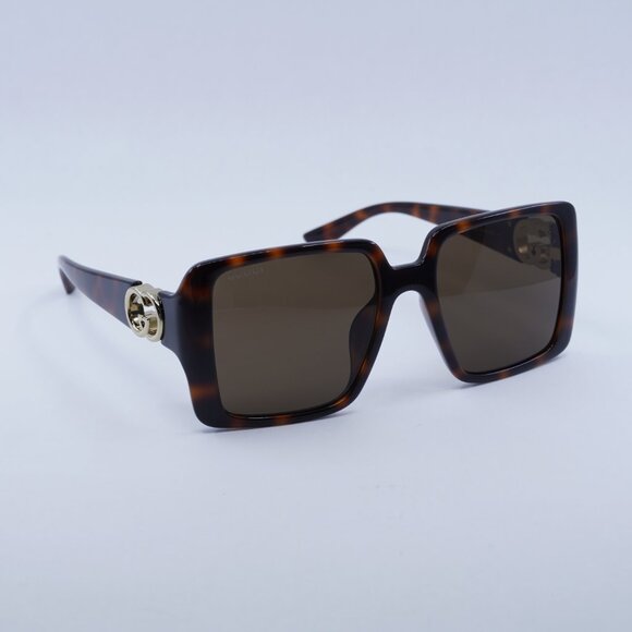 Gucci GG1692SA 002 Sunglasses Dark Havana Square Frame, Brown Lenses main image 9